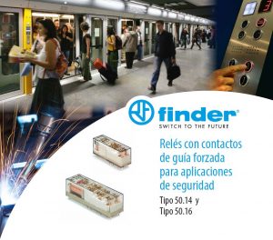 Relés contactos guia forzada SERIE 50 FINDER