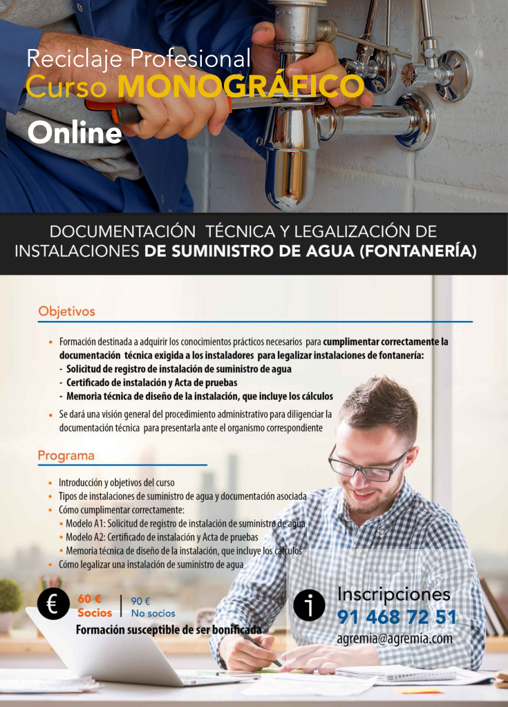Cómo cumplimentar correctamente la documentación técnica y cómo legalizar instalaciones de FONTANERÍA