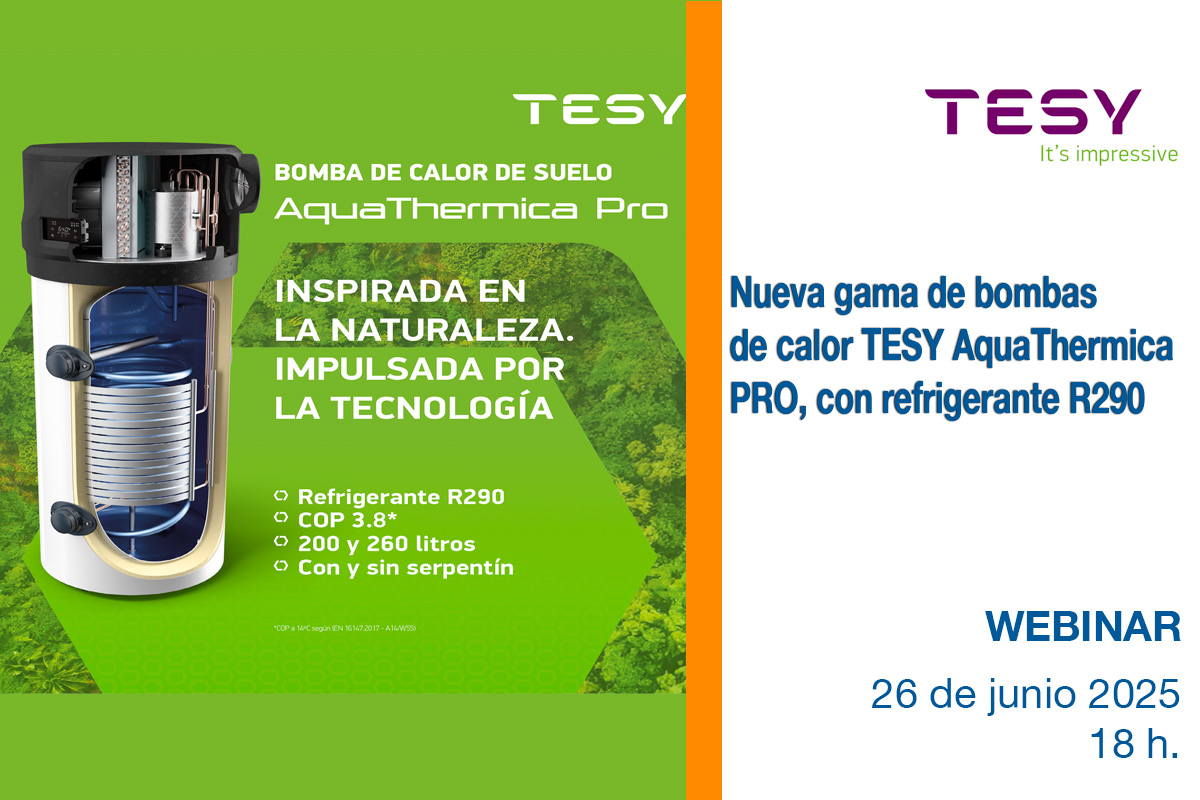 Webinar Tesy: Nueva gama de bombas de calor TESY AquaThermica PRO, con refrigerante R290